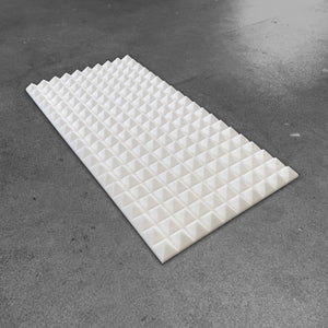Basotect® Pyramiden-Akustikschaumstoff | 100 x 50 x 5cm (0,5m²) | weiss