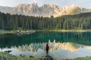 Akustikbild «Lago di Carreza - Dolomiten» 90 x 60cm | verschiedene Grössen