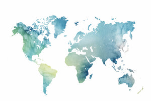 Akustikbild «Weltkarte mit weissem Hintergrund» 90 x 60cm | verschiedene Grössen