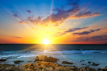 Laden Sie das Bild in den Galerie-Viewer, Akustikbild «Sonnenaufgang am Meer - Sri Lanka» 90 x 60cm | verschiedene Grössen
