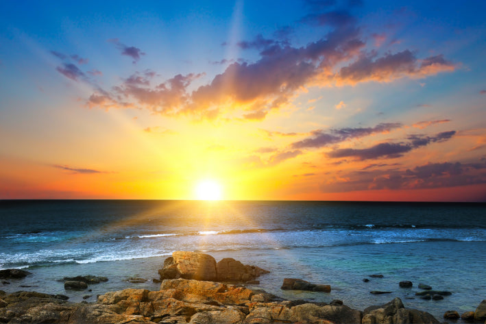 Akustikbild «Sonnenaufgang am Meer - Sri Lanka» 90 x 60cm | verschiedene Grössen