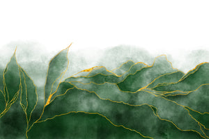Akustikbild «Aquarell - Grün und Gold» 90 x 60cm | verschiedene Grössen