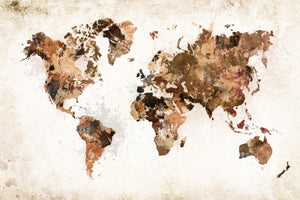 Akustikbild «Grunge Weltkarte» 90 x 60cm | verschiedene Grössen