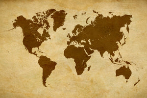 Akustikbild «Weltkarte auf Pergament» 90 x 60cm | verschiedene Grössen