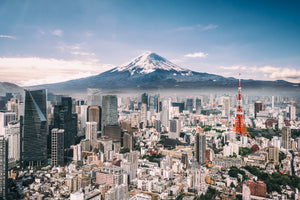 Akustikbild «Berg Fudschijama mit Fernsehturm - Tokyo» 90 x 60cm | verschiedene Grössen