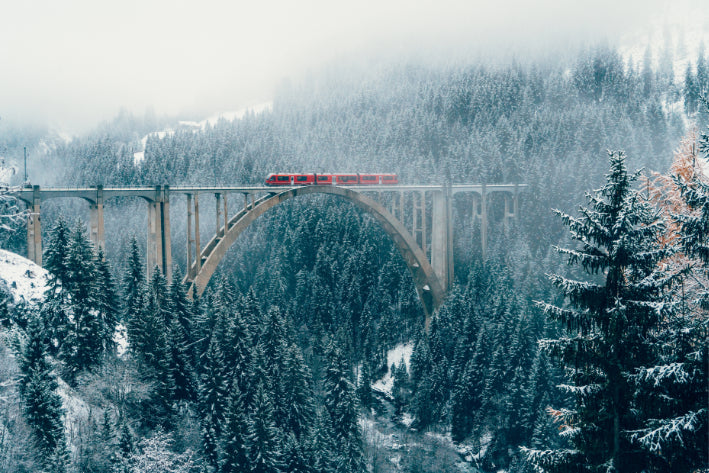 Akustikbild «Viadukt mit Zug - Schweiz» 90 x 60cm | verschiedene Grössen