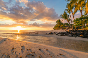 Akustikbild «Flic-en-Flac Beach - Mauritius» 90 x 60cm | verschiedene Grössen